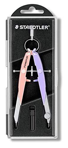 STAEDTLER Mars Comfort 556 Zirkel, hohe Qualität mit Spindelführung Mitteltriebspindel, exakt und präzise, pastell-pink und pastell-lavendel, stabiles Etui mit Klappdeckel, 556 00-PA2 im Sale
